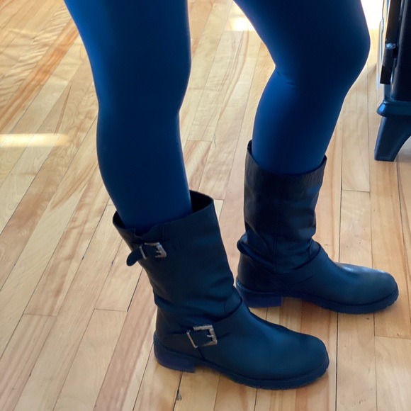 Leather Moto / Combat style boots - Picture 2 of 4